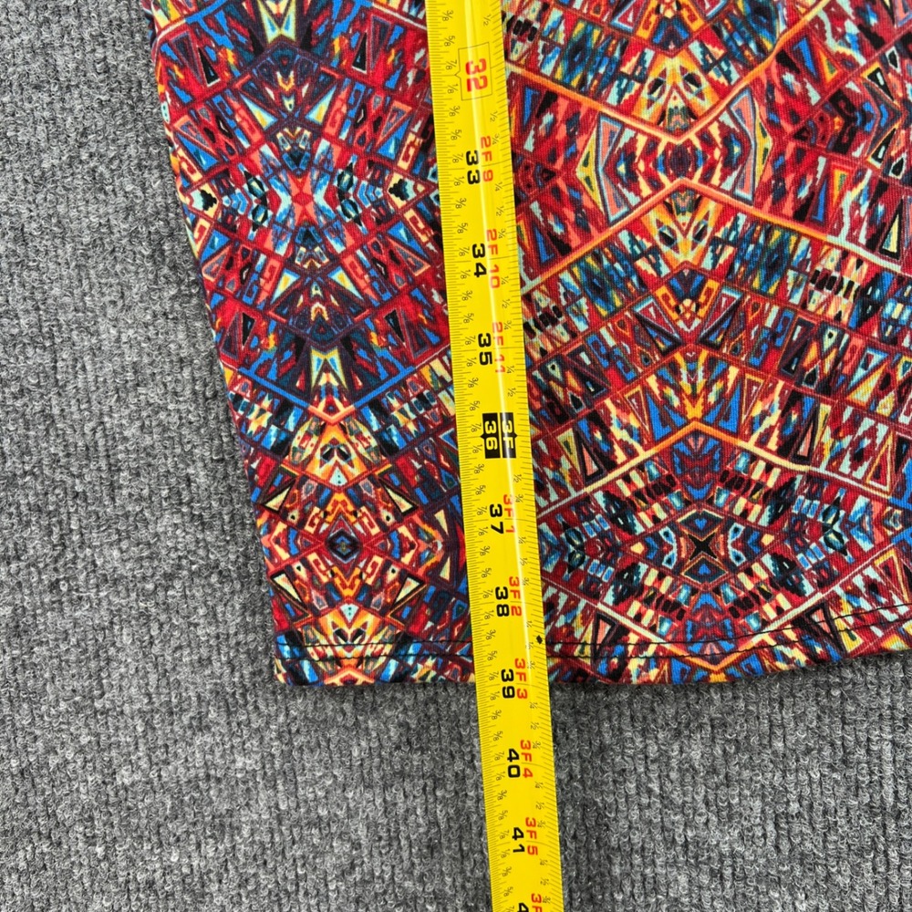 LuLaRoe Julia Sheath Dress Womens Large Red Yellow Geometric Tribal Boho Chic - Picture 5 of 7